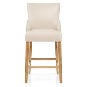Sgabello Ecopelle Legno - Magna Crema
