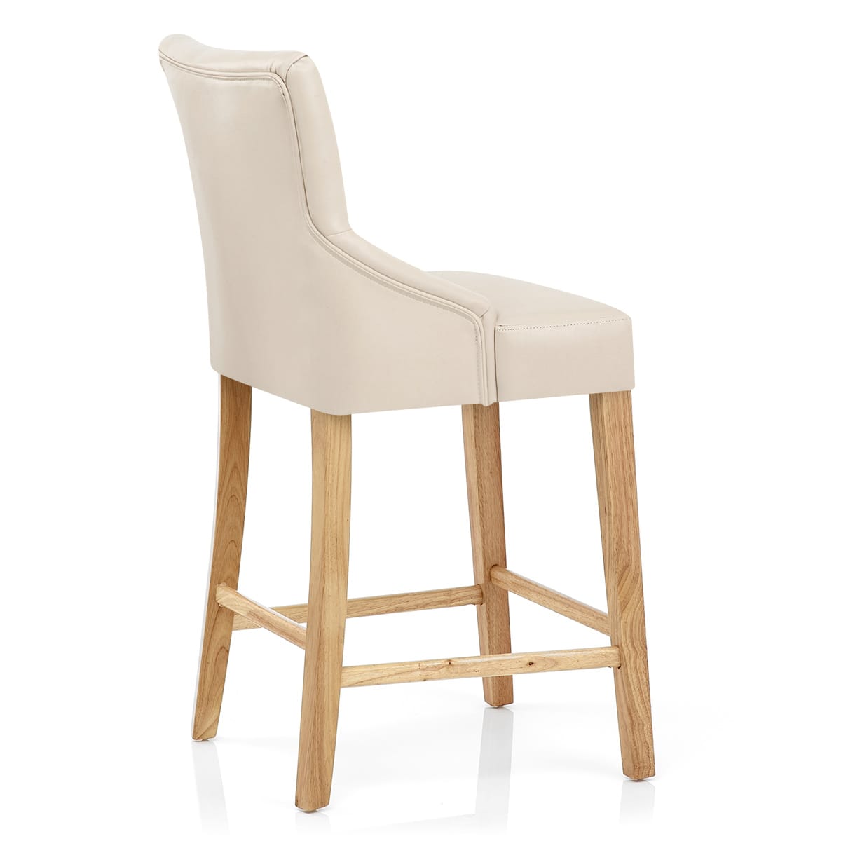 Sgabello Ecopelle Legno - Magna Crema