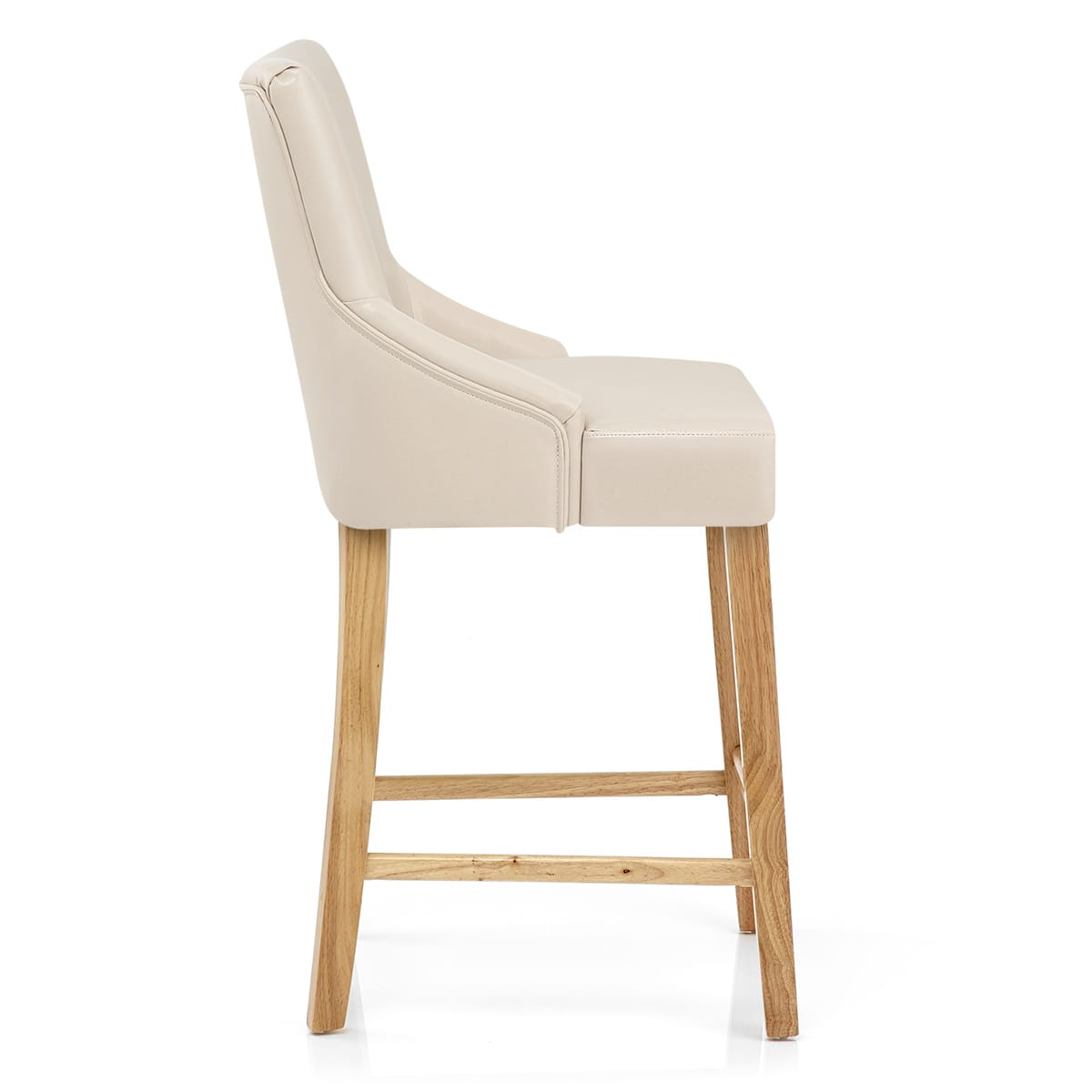 Sgabello Ecopelle Legno - Magna Crema