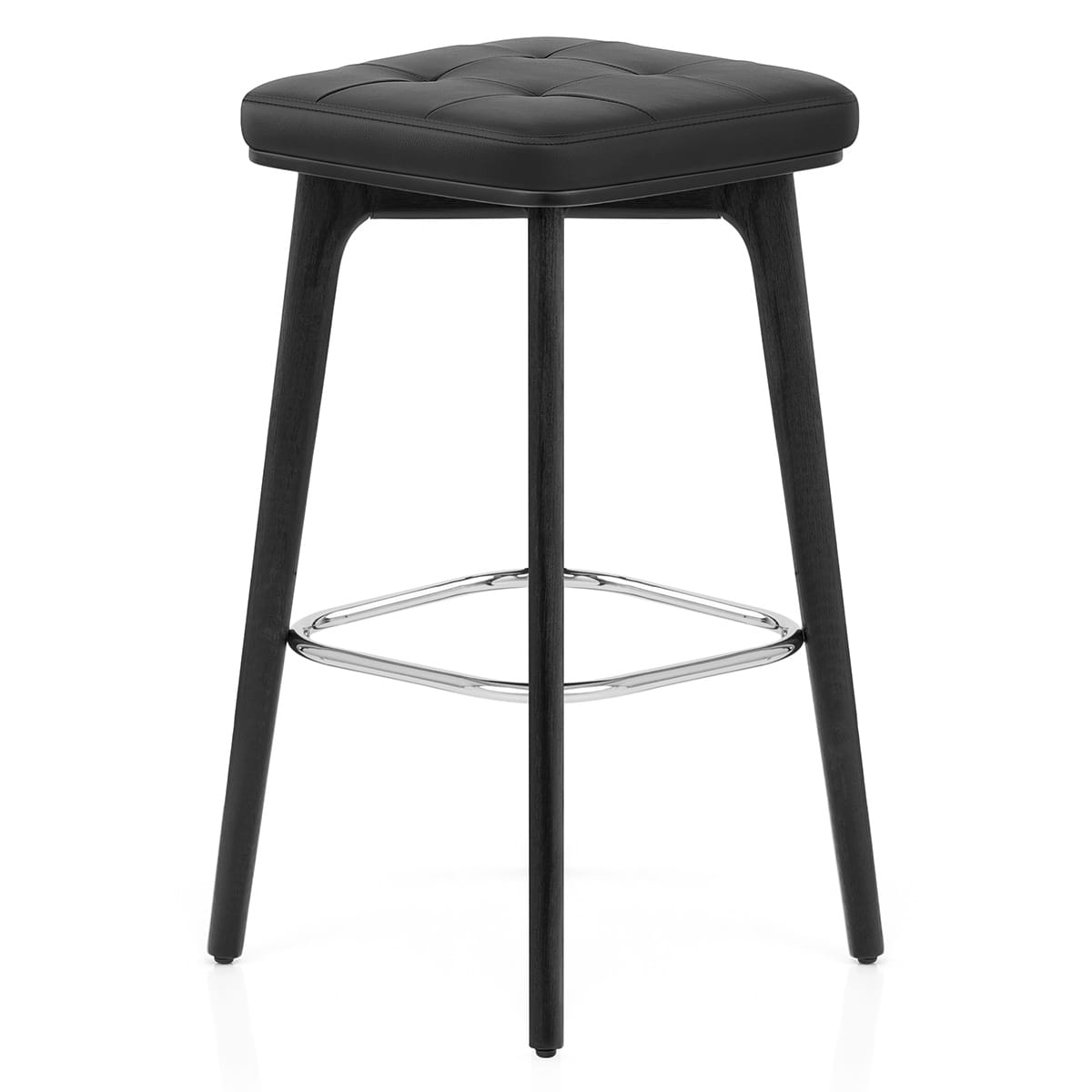 Sgabello Ecopelle Legno Nero - Malmo Nero