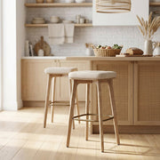 Sgabello Tessuto Legno - Malmo Crema