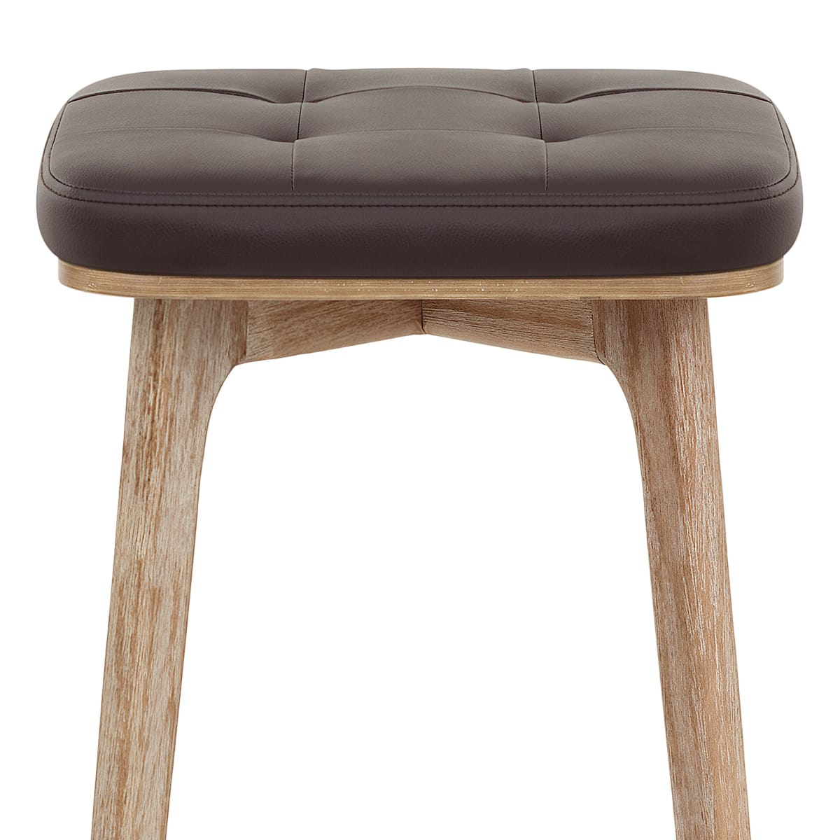 Sgabello Ecopelle Legno - Malmo Marrone