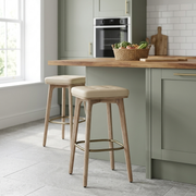 Sgabello Ecopelle Legno - Malmo Crema