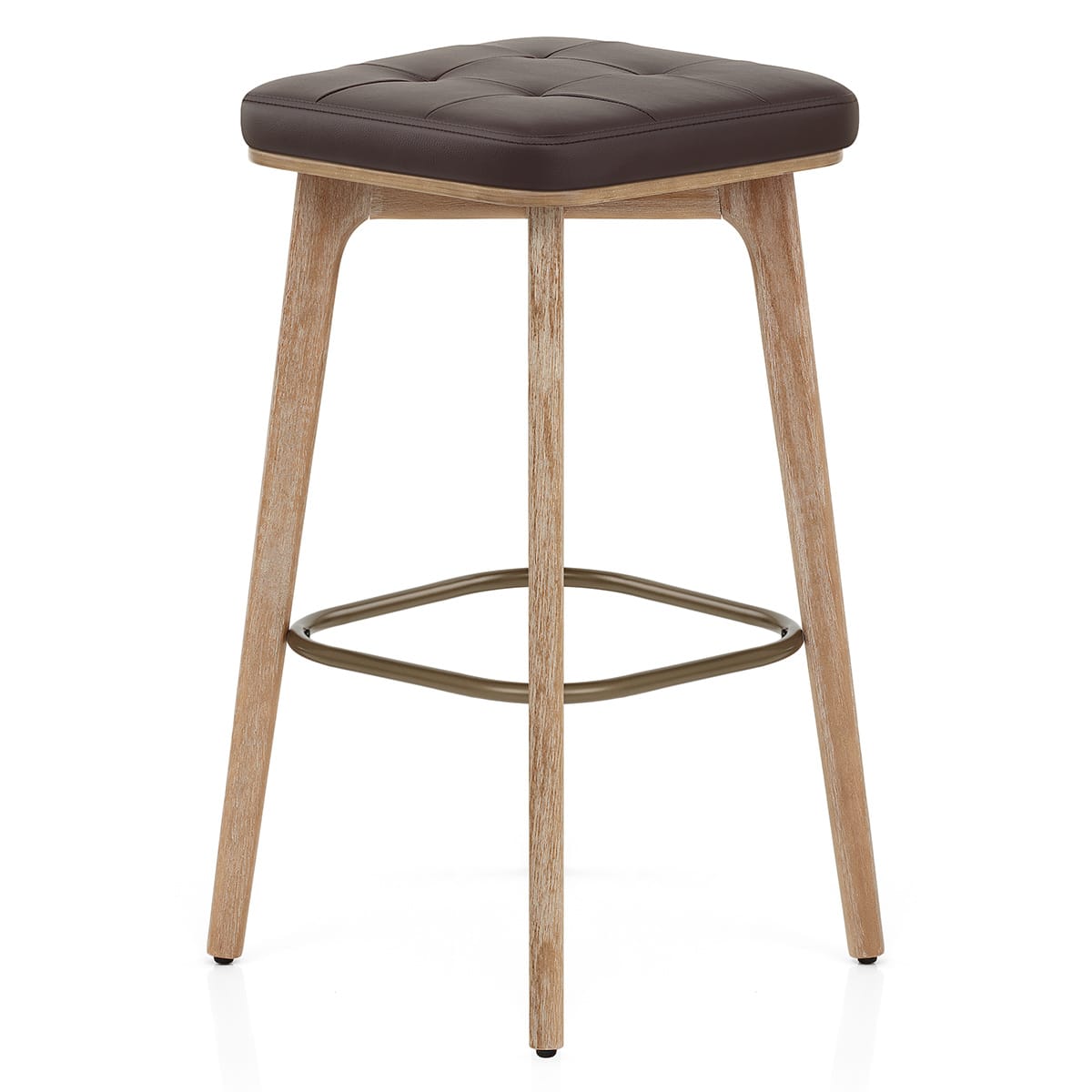 Sgabello Ecopelle Legno - Malmo Marrone