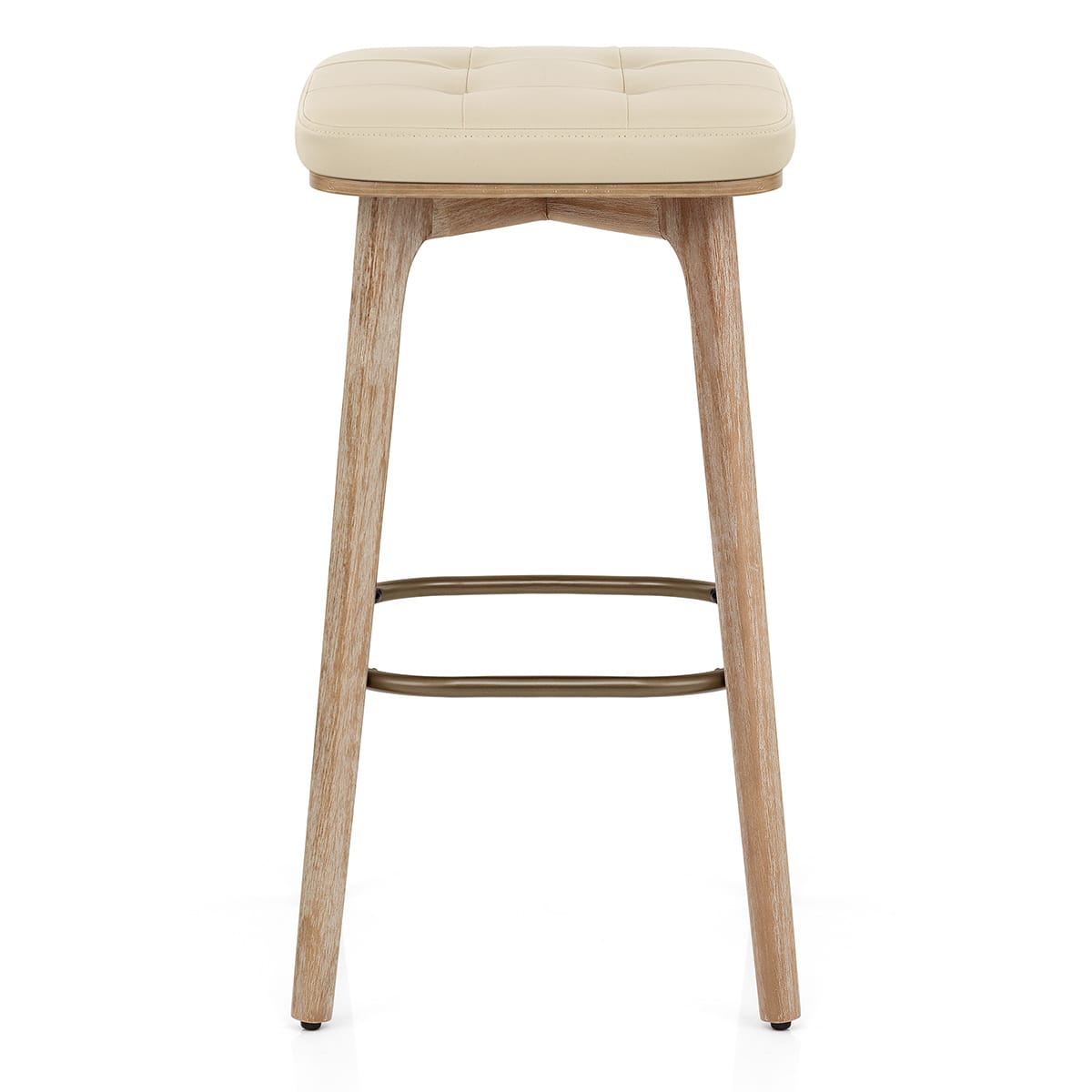 Sgabello Ecopelle Legno - Malmo Crema
