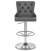Sgabello Ecopelle Cromato - Manor Grigio