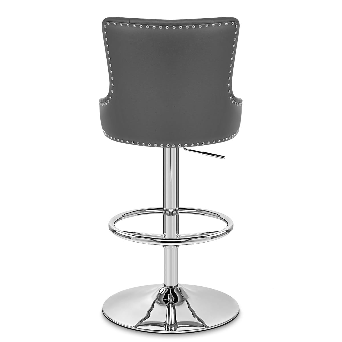 Sgabello Ecopelle Cromato - Manor Grigio
