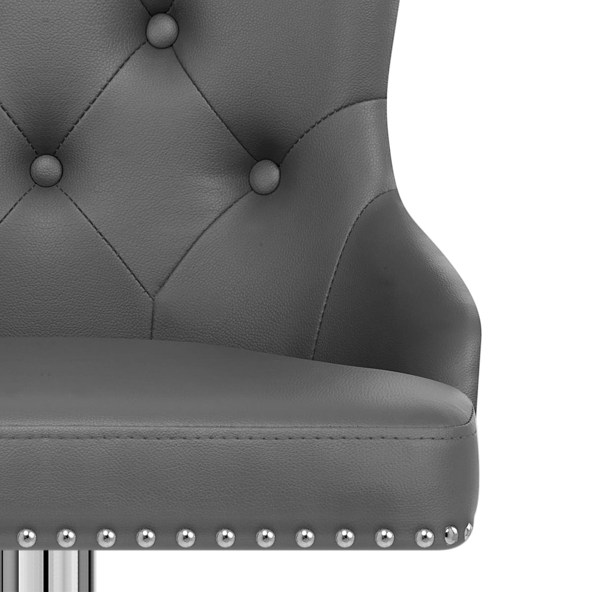 Sgabello Ecopelle Cromato - Manor Grigio