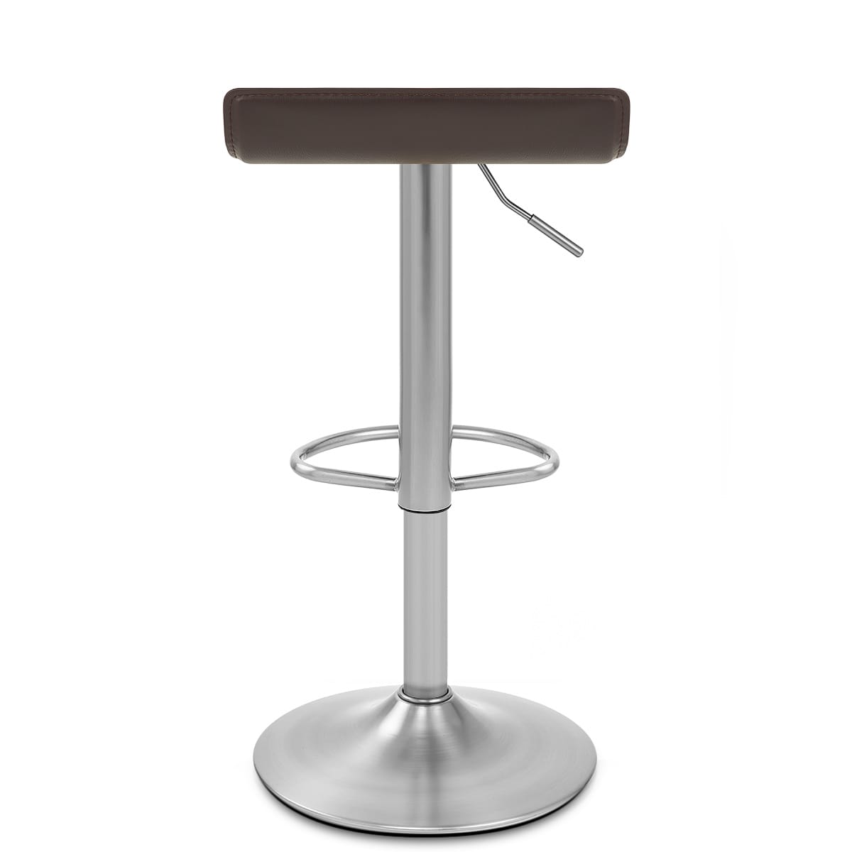 Sgabello Ecopelle Cromo Satinato - Mars Marrone