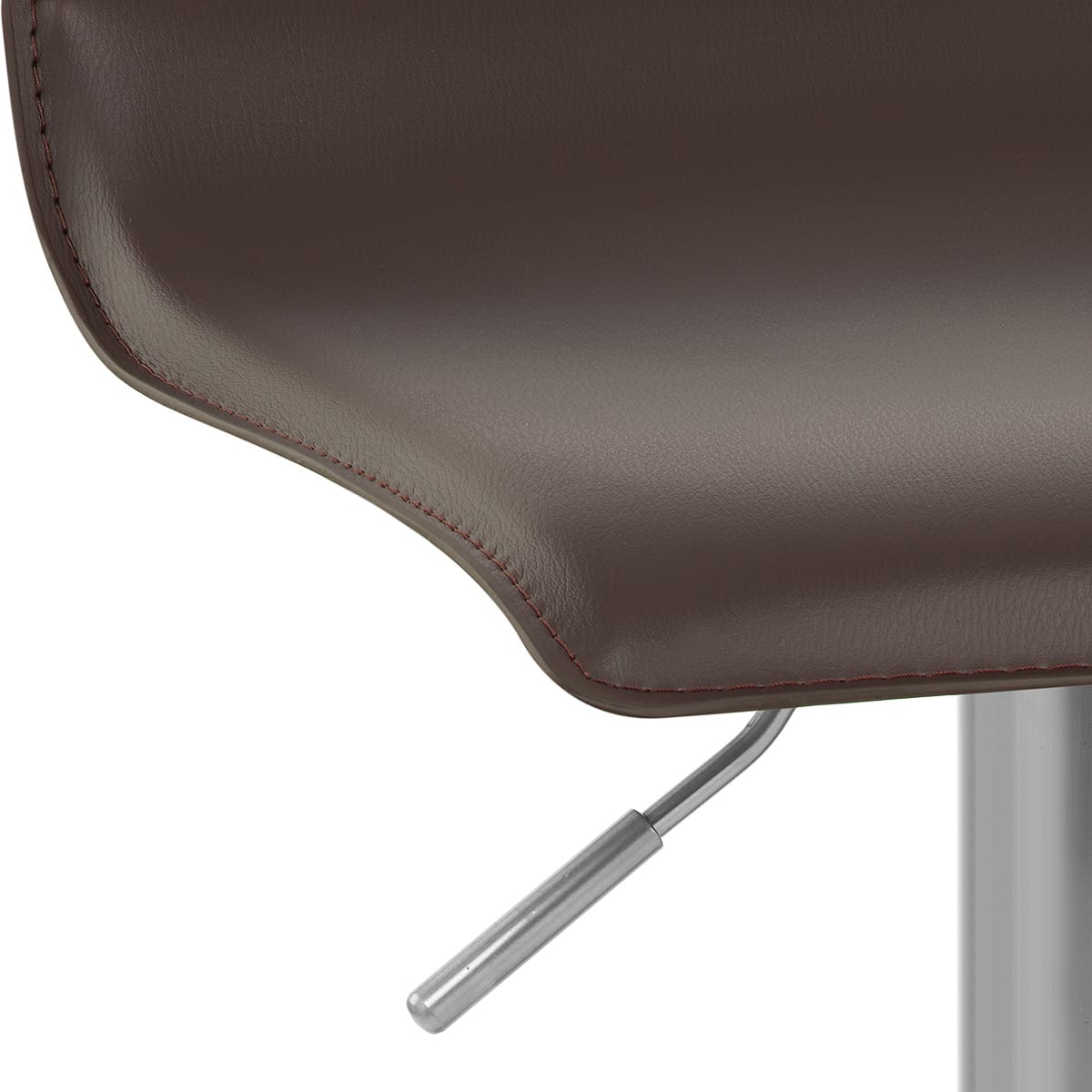 Sgabello Ecopelle Cromo Satinato - Mars Marrone