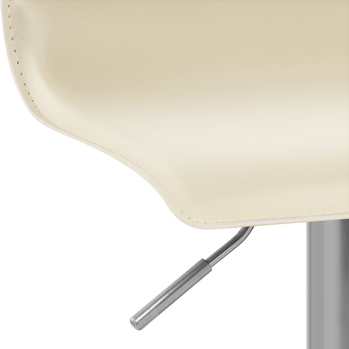 Sgabello Ecopelle Cromo Satinato - Mars Crema