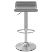 Sgabello Ecopelle Cromo Satinato - Mars Grigio
