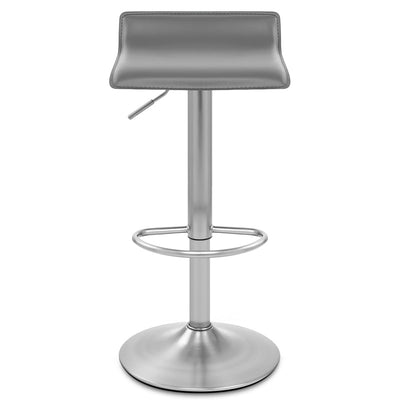 Sgabello Ecopelle Cromo Satinato - Mars Grigio