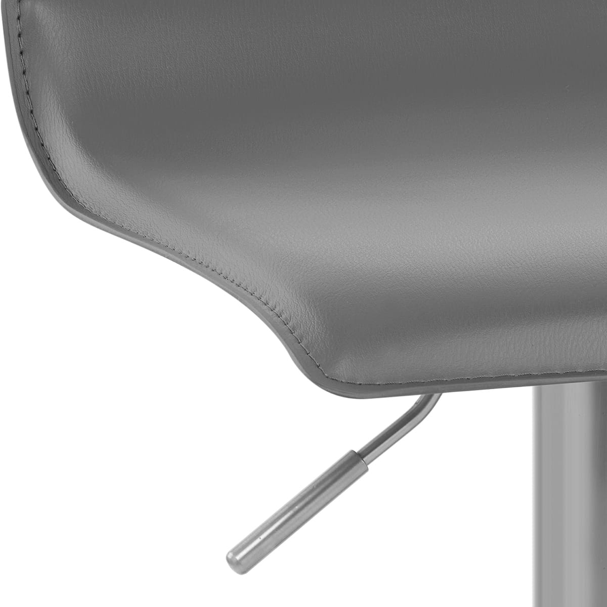 Sgabello Ecopelle Cromo Satinato - Mars Grigio