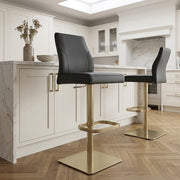 Sgabello Vera Pelle Oro - Martello Nero