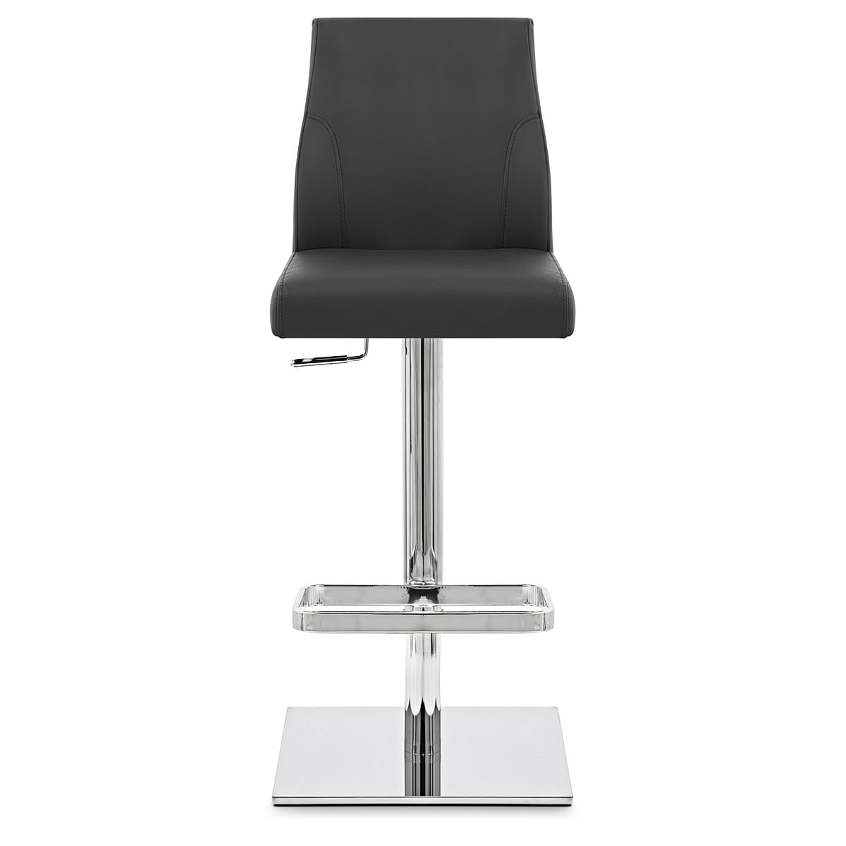 Sgabello Pelle Cromato - Martello Nero