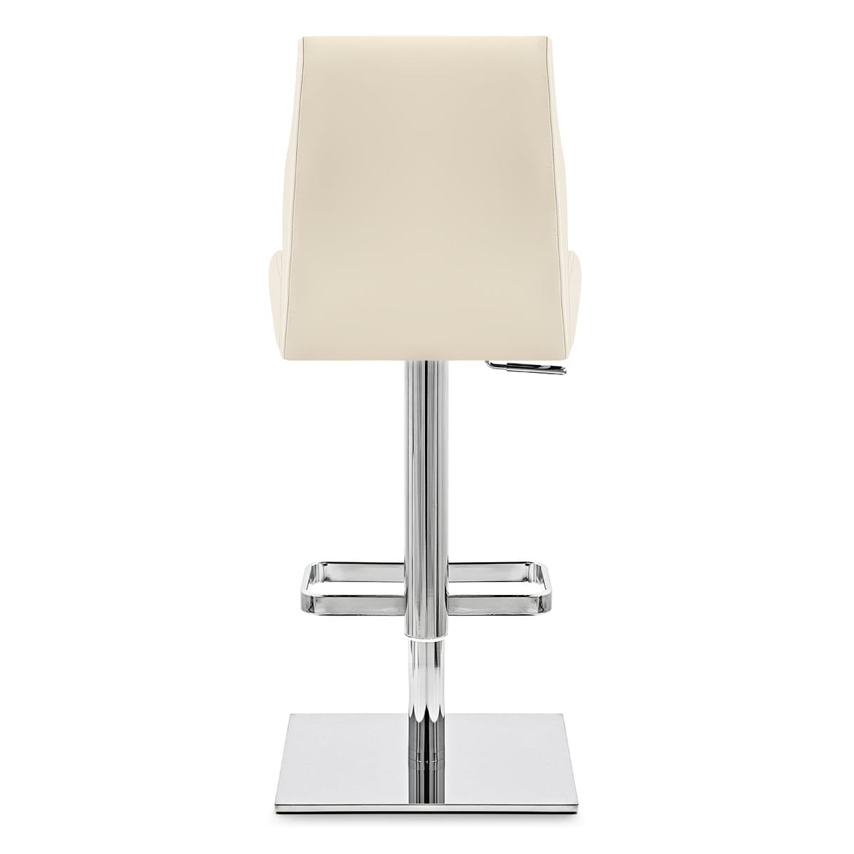 Sgabello Pelle Cromato - Martello Crema