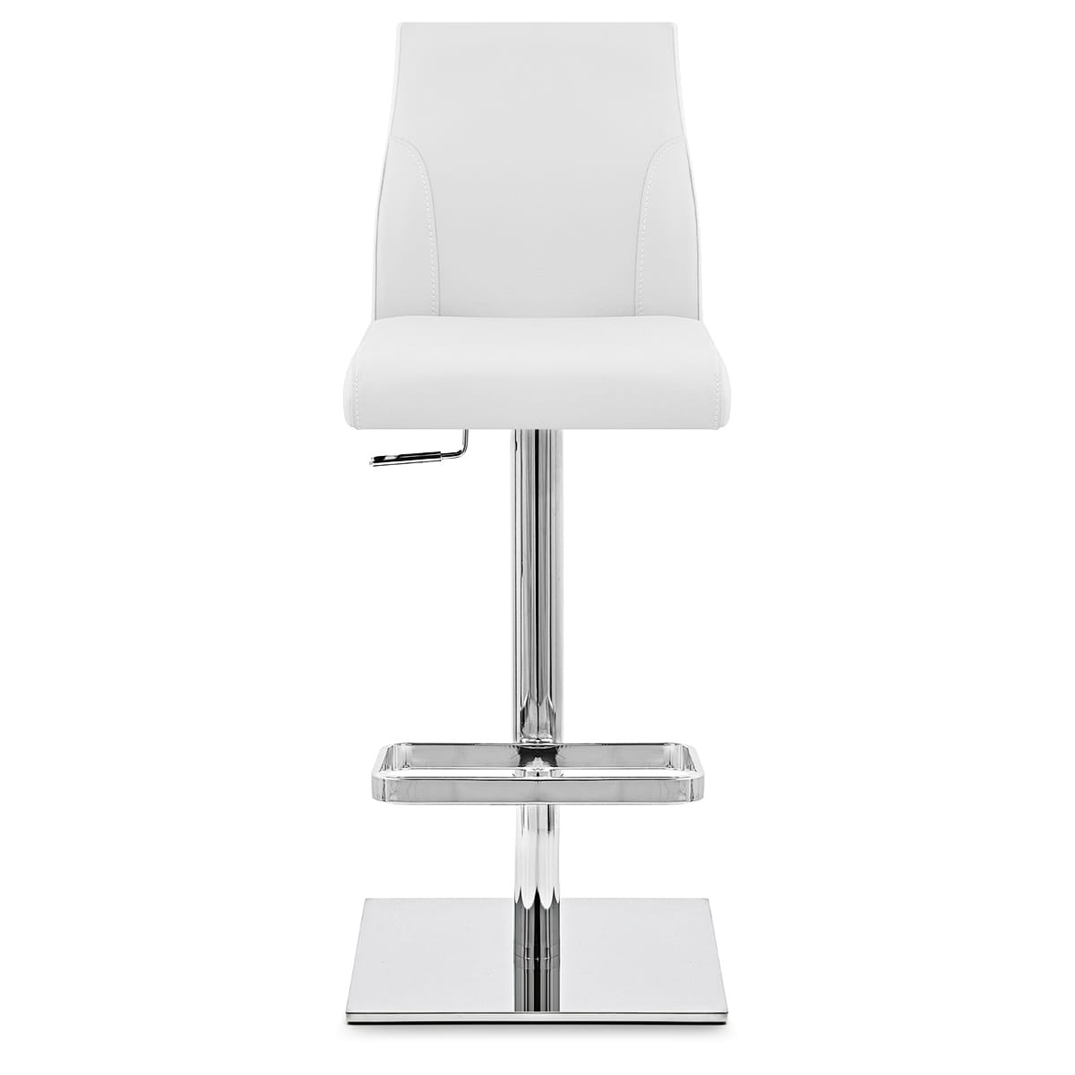 Sgabello Pelle Cromato - Martello Bianco