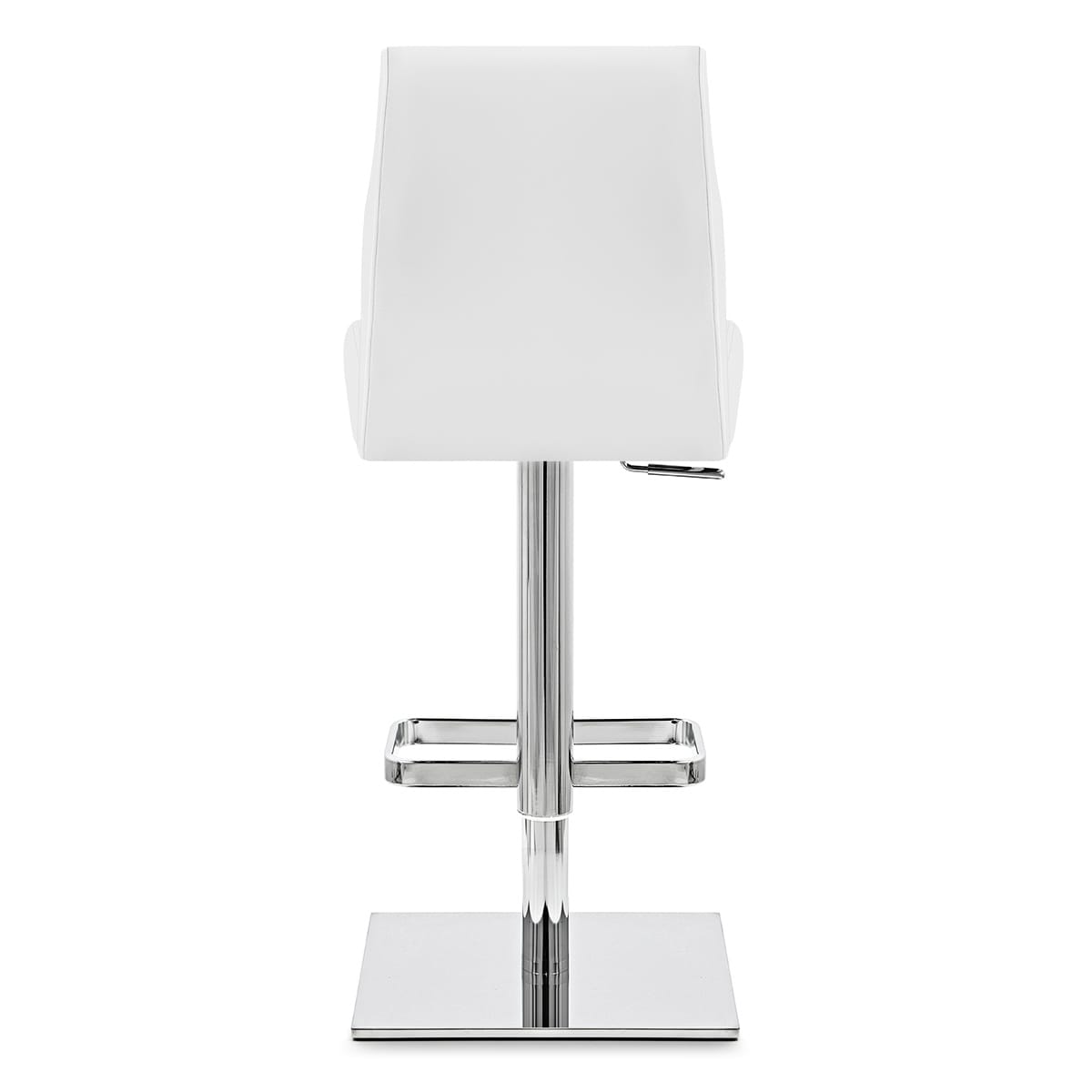 Sgabello Pelle Cromato - Martello Bianco