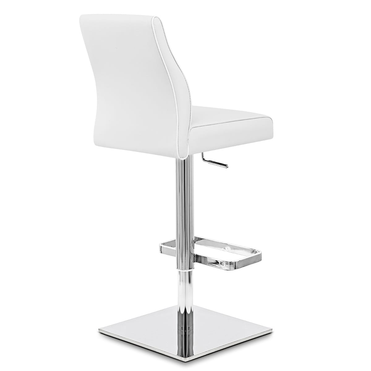 Sgabello Pelle Cromato - Martello Bianco