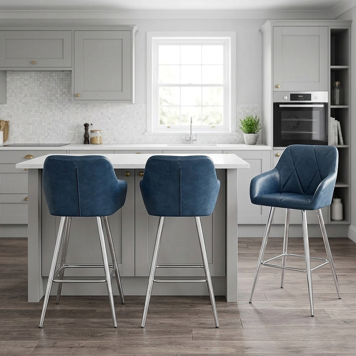 Sgabello Ecopelle Anticata - Mason Blu