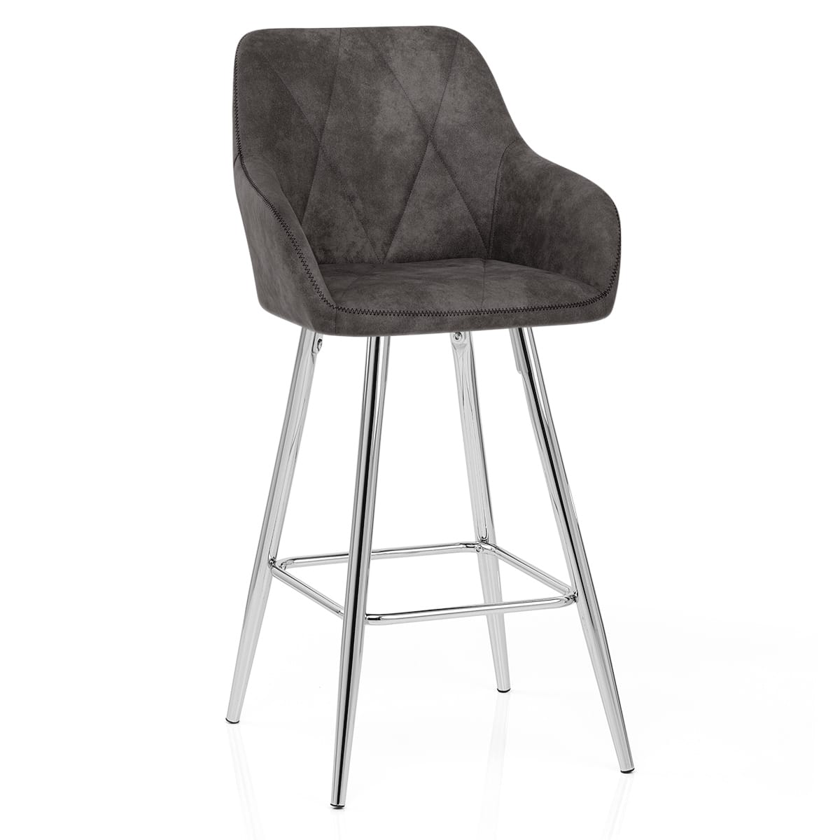 Sgabello Tessuto Cromato - Mason Grigio scuro