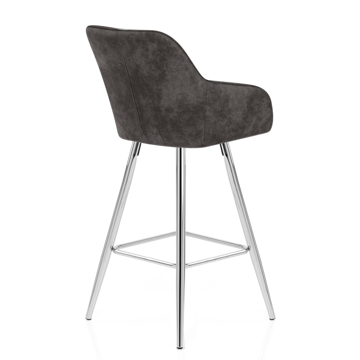Sgabello Tessuto Cromato - Mason Grigio scuro