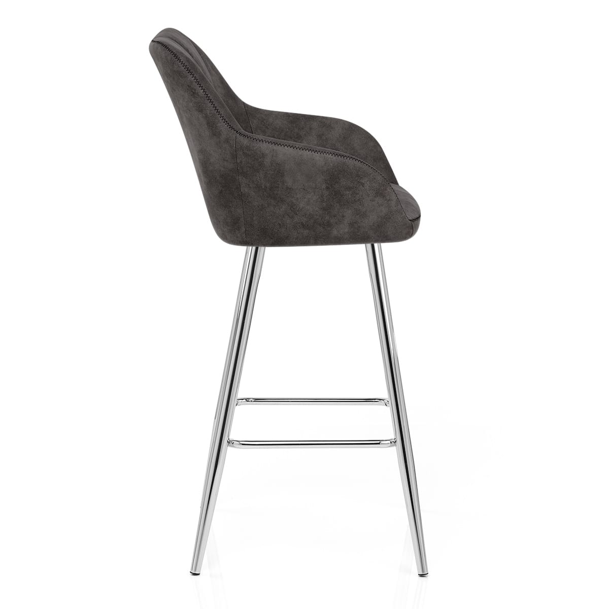 Sgabello Tessuto Cromato - Mason Grigio scuro