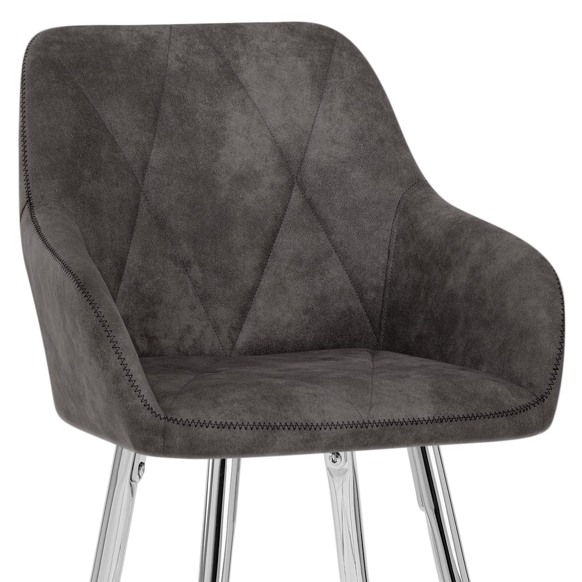 Sgabello Tessuto Cromato - Mason Grigio scuro