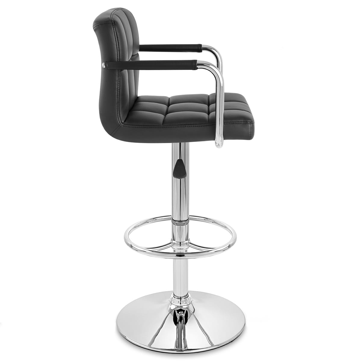 Sgabello Ecopelle Cromato - Maze Nero