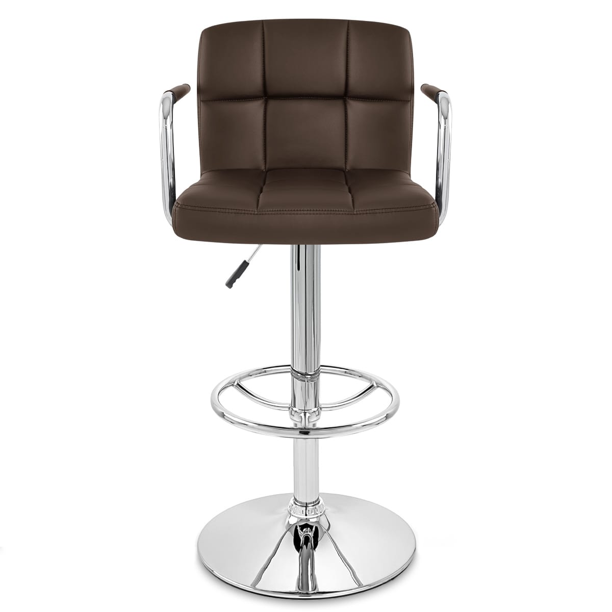 Sgabello Ecopelle Cromato - Maze Marrone