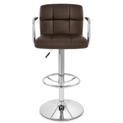 Sgabello Ecopelle Cromato - Maze Marrone