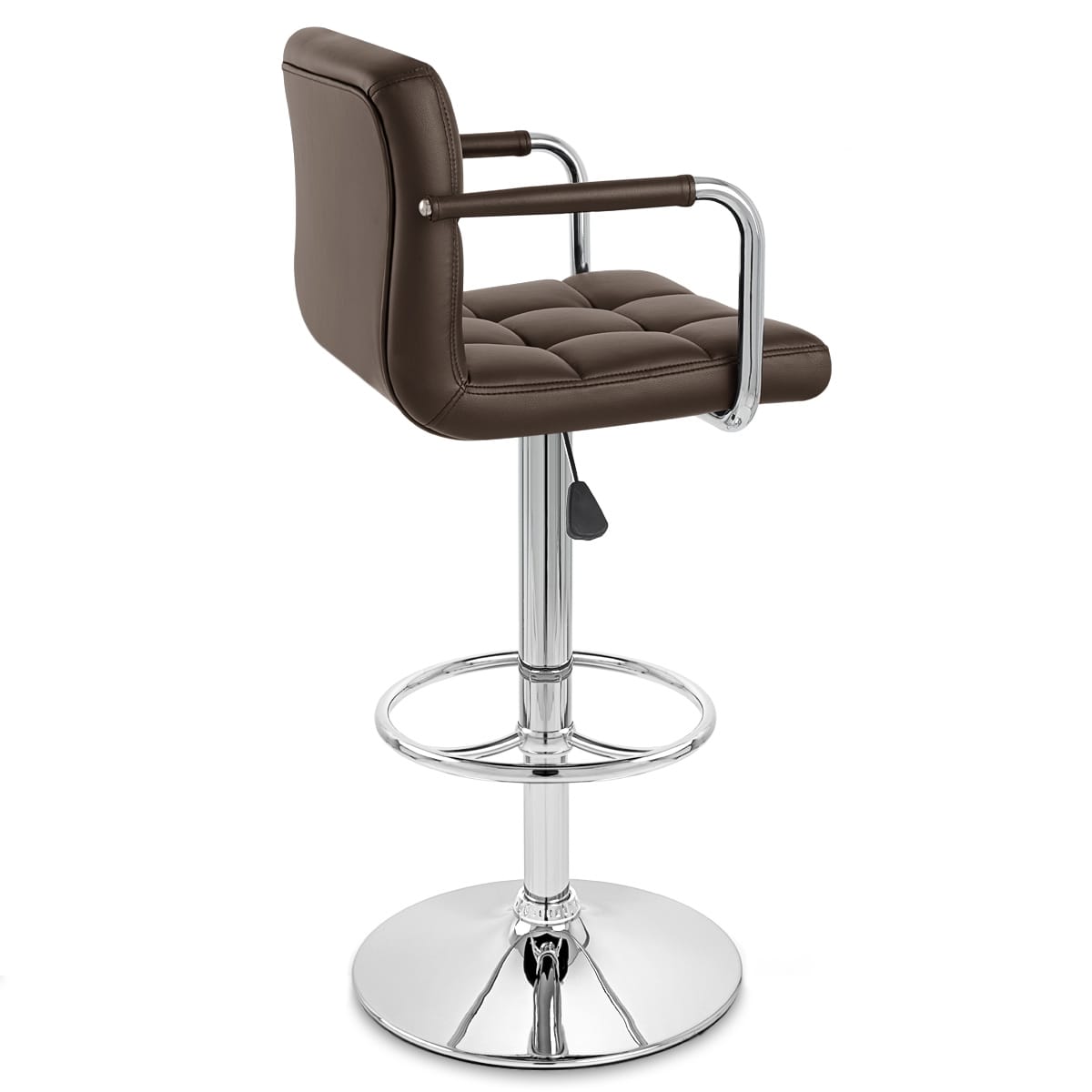 Sgabello Ecopelle Cromato - Maze Marrone