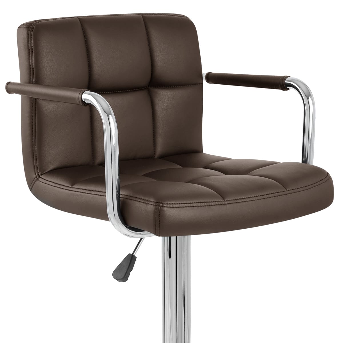 Sgabello Ecopelle Cromato - Maze Marrone