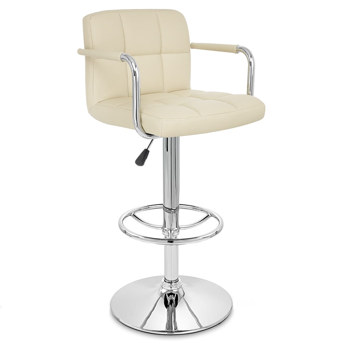 Sgabello Ecopelle Cromato - Maze Crema