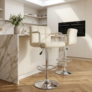 Sgabello Ecopelle Cromato - Maze Crema