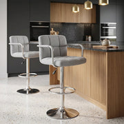 Sgabello Tessuto Cromato - Maze Grigio