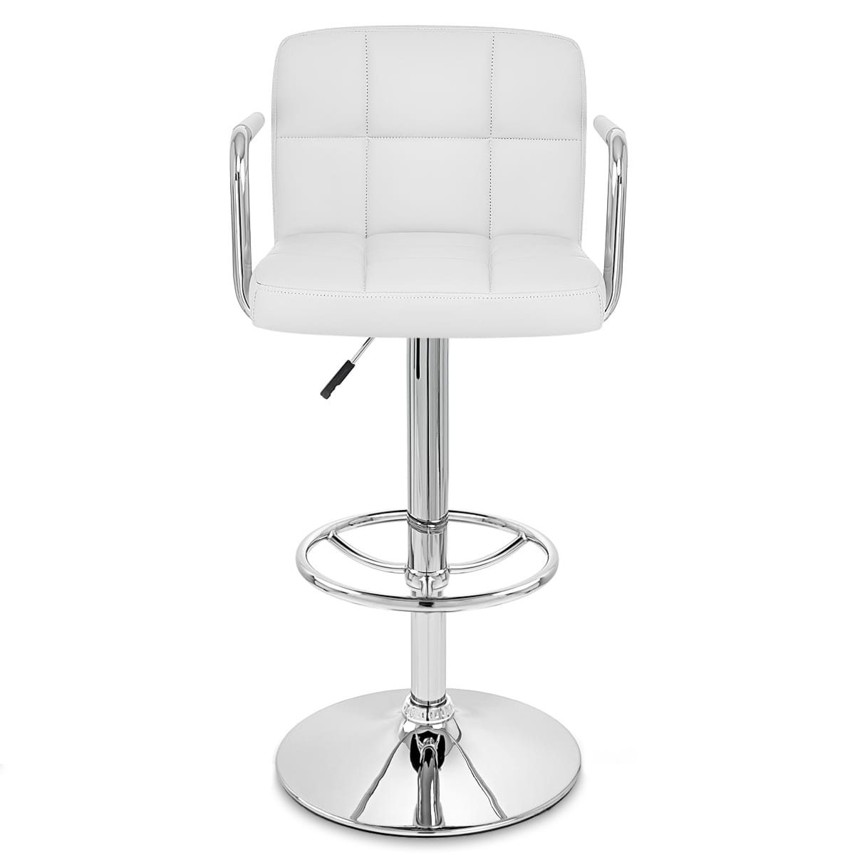 Sgabello Ecopelle Cromato - Maze Bianco