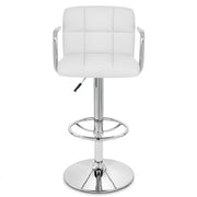 Sgabello Ecopelle Cromato - Maze Bianco