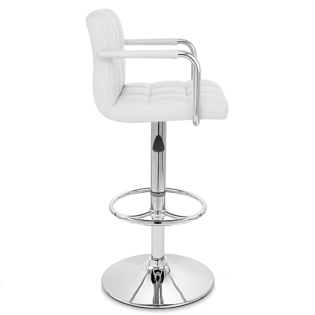 Sgabello Ecopelle Cromato - Maze Bianco