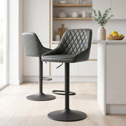 Sgabello Vera Pelle - Melbourne Grigio Scuro