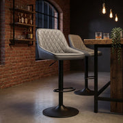 Sgabello Vera Pelle - Melbourne Grigio