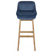 Sgabello Velluto Legno - Miami Blu