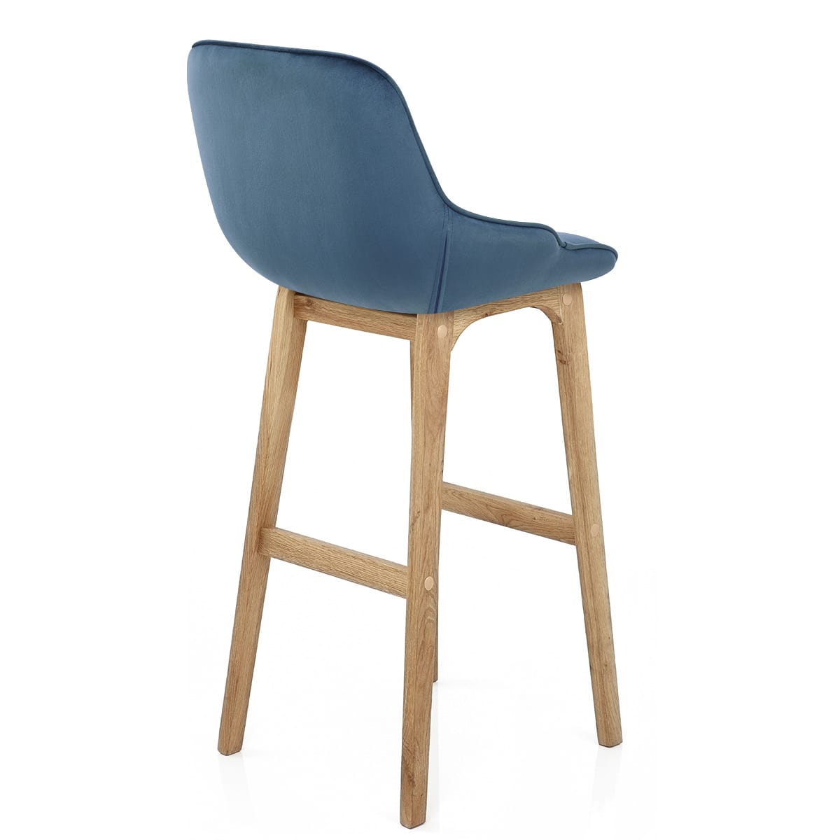 Sgabello Velluto Legno - Miami Blu