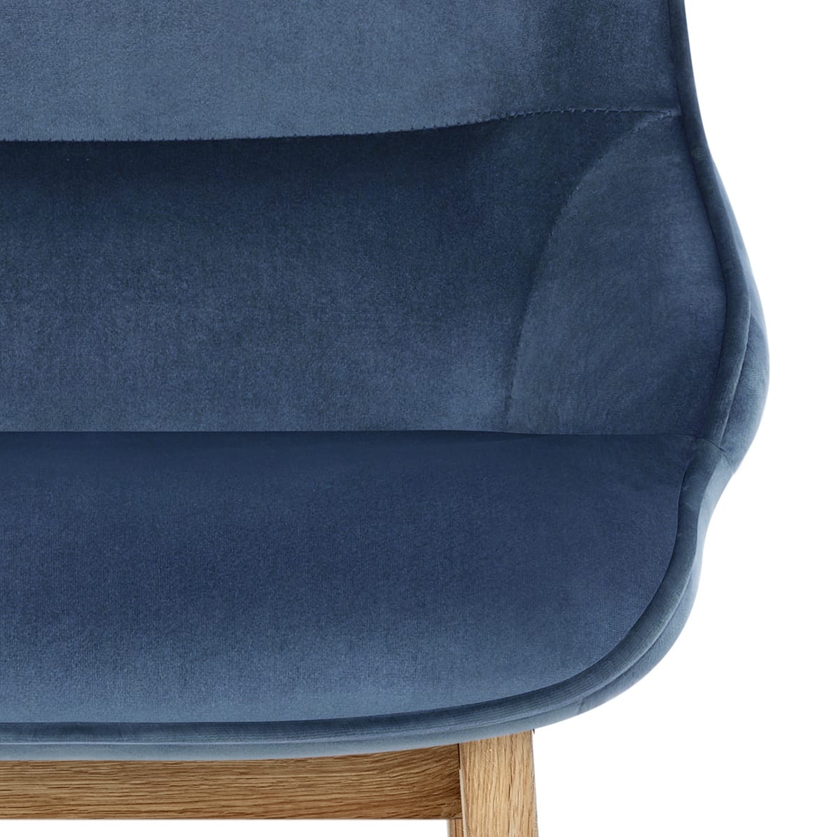 Sgabello Velluto Legno - Miami Blu