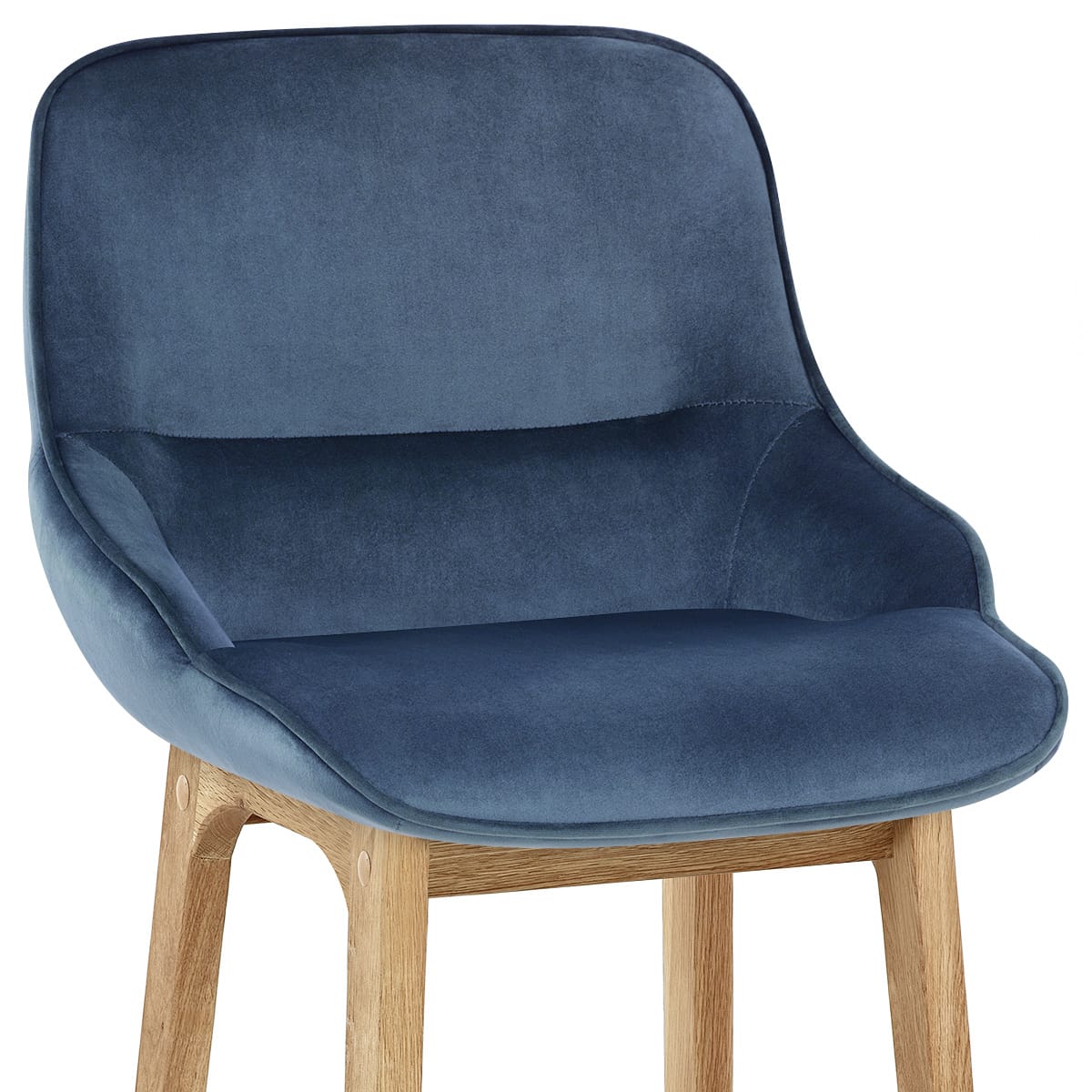 Sgabello Velluto Legno - Miami Blu