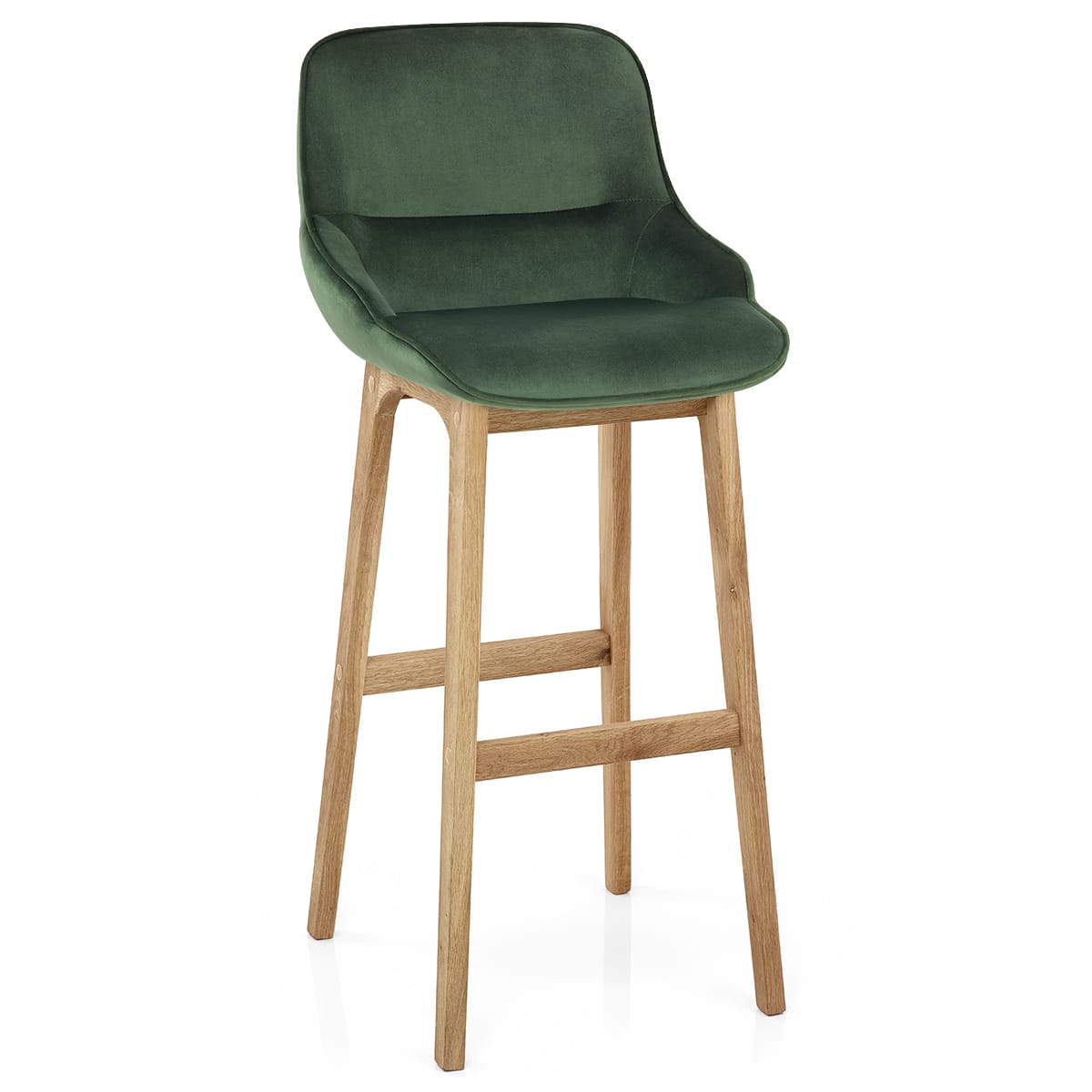 Sgabello Velluto Legno - Miami Verde