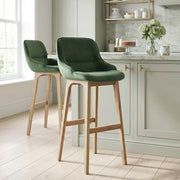 Sgabello Velluto Legno - Miami Verde