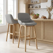 Sgabello Tessuto Legno - Miami Grigio