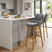 Sgabello Velluto Legno - Miami Grigio